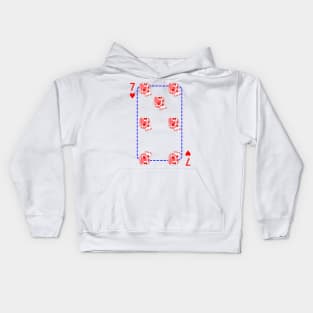 7 of hearts Kids Hoodie